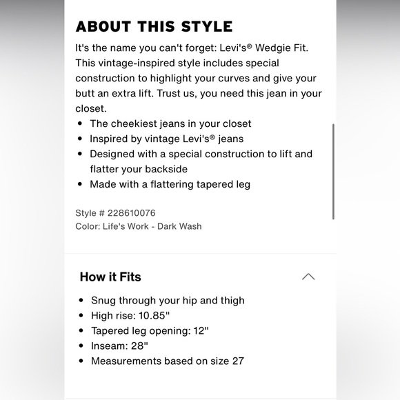 Levi’s Wedgie Icon Jeans (NWT) - Picture 4 of 6